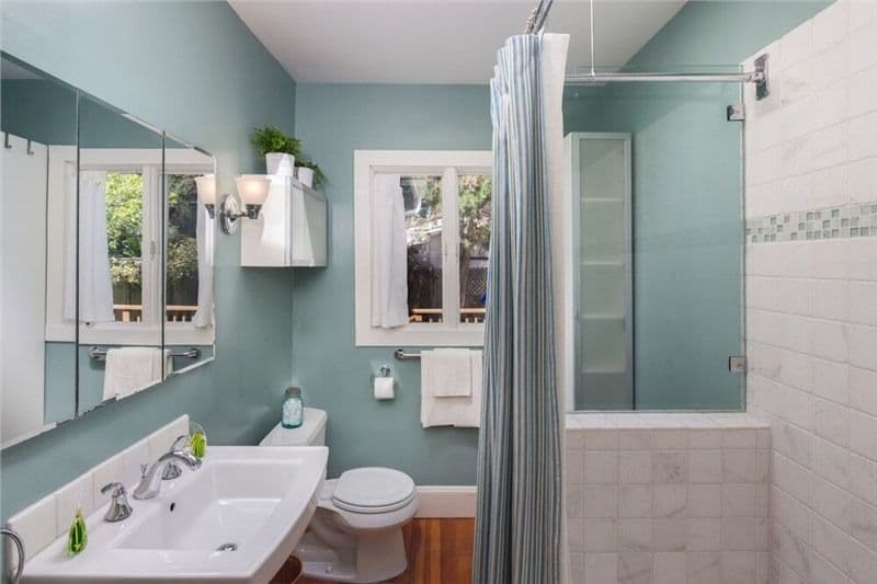 blue bathroom