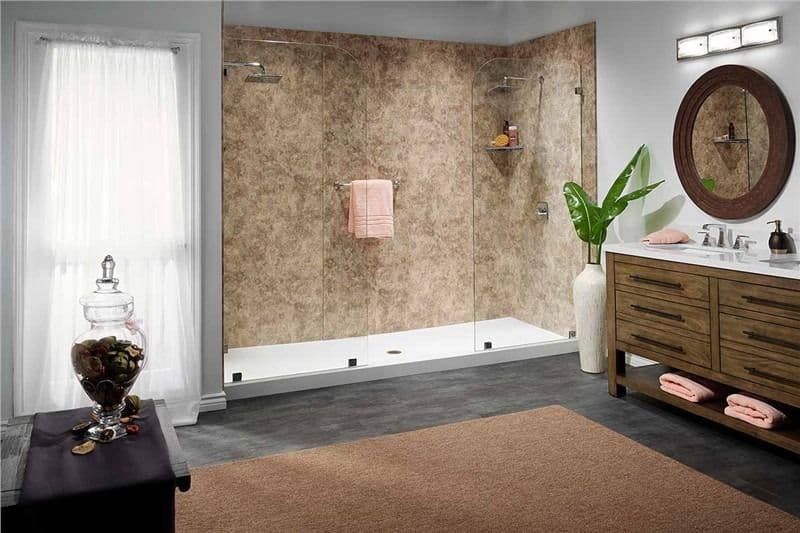 brown marble bathroom