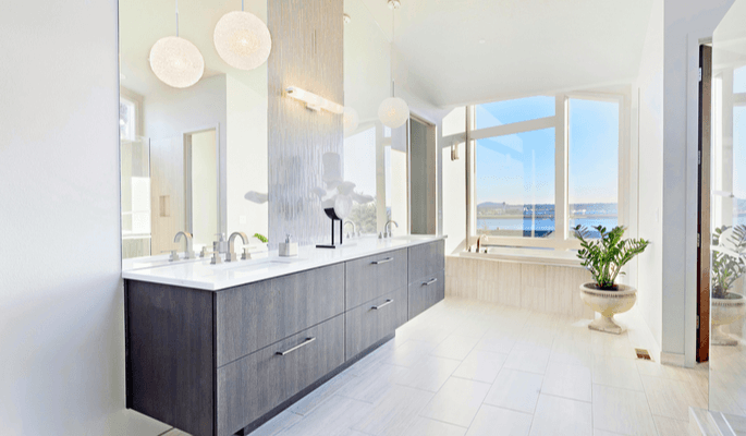 white room black counter