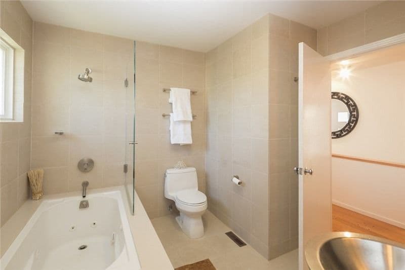 brownish bathroom